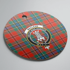 Clan MacLean of Duart Ancient Tartan Crest Round Ceramic Ornament HI15 MacLean of Duart Ancient Tartan Tartan Christmas