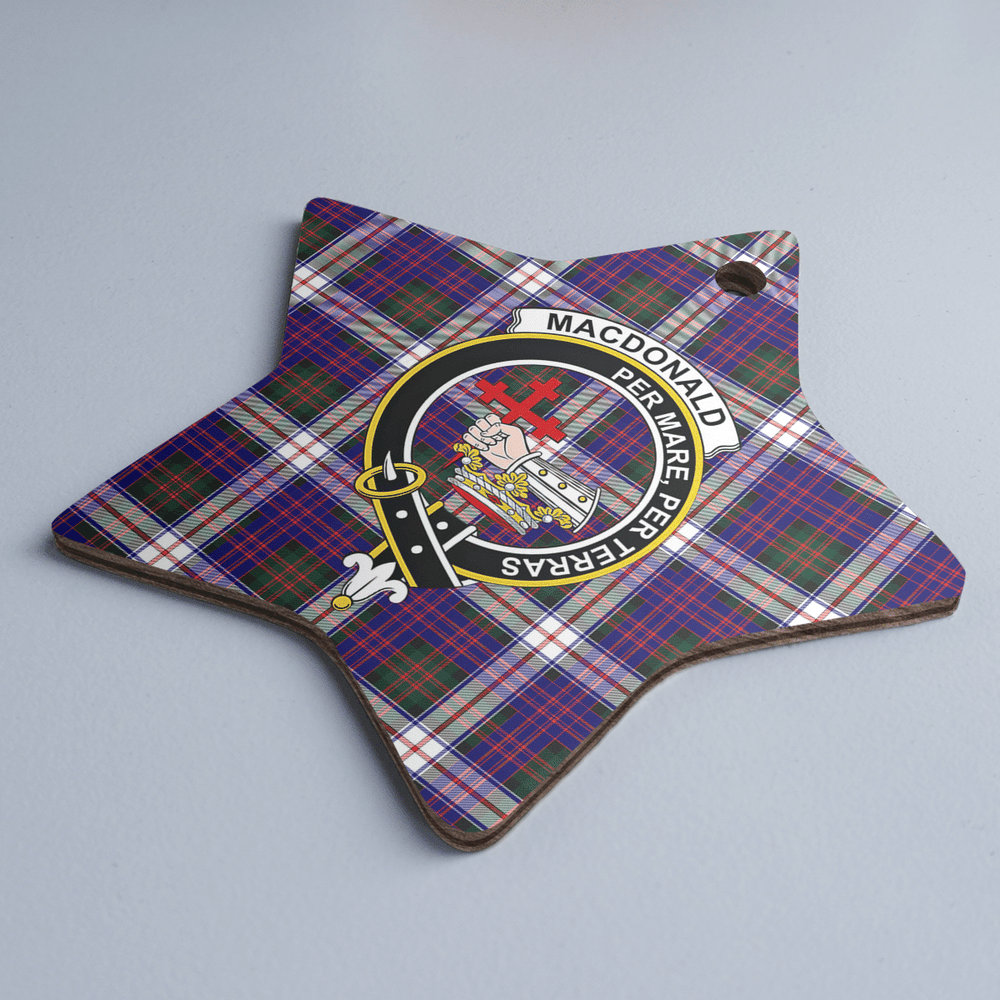 Clan MacDonald Dress Modern Tartan Crest Star Ceramic Ornament KJ24 MacDonald Dress Modern Tartan Tartan Christmas