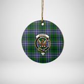 Clan Wishart Hunting Tartan Crest Round Ceramic Ornament XB82 Wishart Hunting Tartan Tartan Christmas