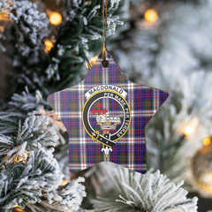 Clan MacDonald Dress Modern Tartan Crest Star Ceramic Ornament KJ24 MacDonald Dress Modern Tartan Tartan Christmas
