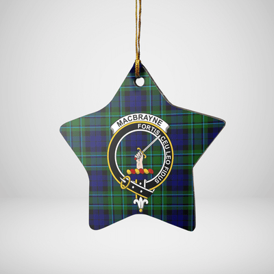 Clan MacCallum Modern Tartan Crest Star Ceramic Ornament