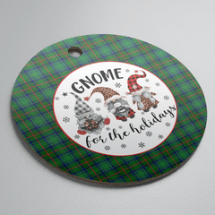 Clan Cranstoun Tartan Tartan Crest Gnome Round Ceramic Ornament SX85 Cranstoun Tartan Tartan Christmas