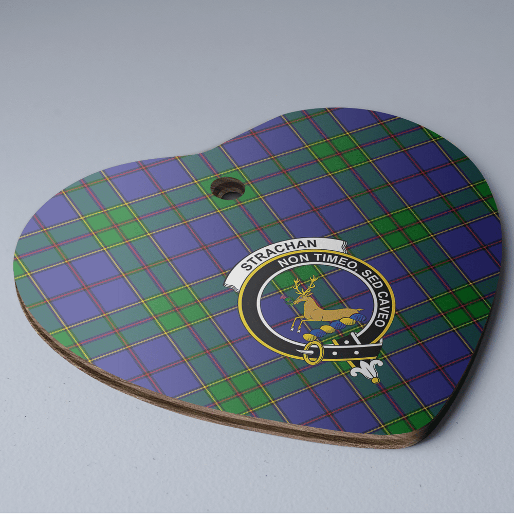 Clan Strachan Tartan Crest Heart Ceramic Ornament UQ33 Strachan Tartan Tartan Christmas