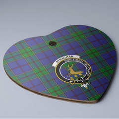 Clan Strachan Tartan Crest Heart Ceramic Ornament UQ33 Strachan Tartan Tartan Christmas