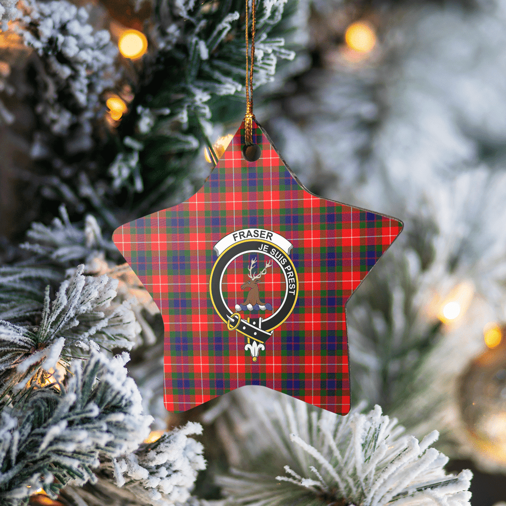 Clan Fraser Lovat Modern Tartan Crest Star Ceramic Ornament VK95 Fraser Lovat Modern Tartan Tartan Christmas