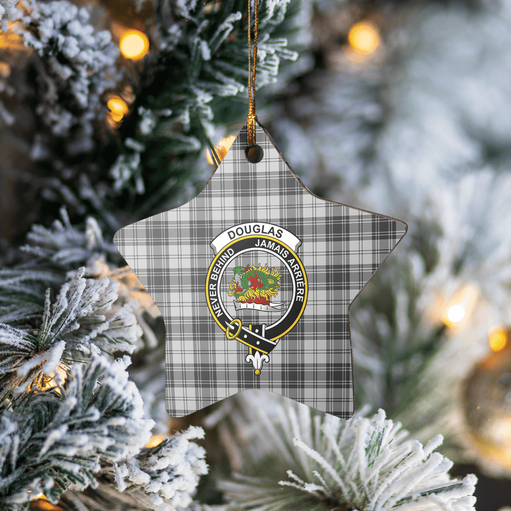 Clan Douglas Grey Modern Tartan Crest Star Ceramic Ornament RO27 Douglas Grey Modern Tartan Tartan Christmas