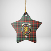 Clan Cumming Hunting Ancient Tartan Crest Star Ceramic Ornament DB41 Cumming Hunting Ancient Tartan Tartan Christmas