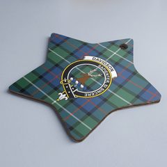 Clan Davidson of Tulloch Tartan Crest Star Ceramic Ornament PB87 Davidson of Tulloch Tartan Tartan Christmas