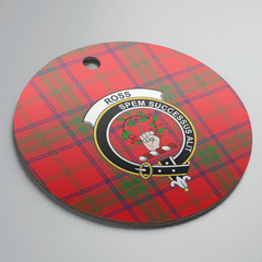 Clan Ross Modern Tartan Crest Round Ceramic Ornament QC29 Ross Modern Tartan Tartan Christmas