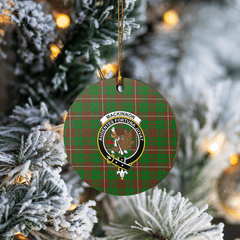 Clan MacKinnon Hunting Modern Tartan Crest Round Ceramic Ornament IT46 MacKinnon Hunting Modern Tartan Tartan Christmas