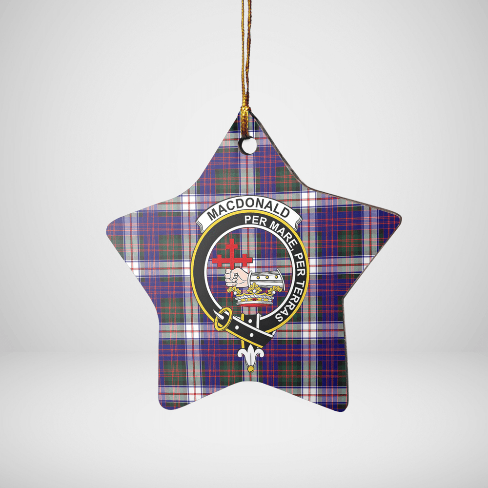 Clan MacDonald Dress Modern Tartan Crest Star Ceramic Ornament KJ24 MacDonald Dress Modern Tartan Tartan Christmas