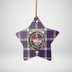 Clan MacDonald Dress Modern Tartan Crest Star Ceramic Ornament KJ24 MacDonald Dress Modern Tartan Tartan Christmas