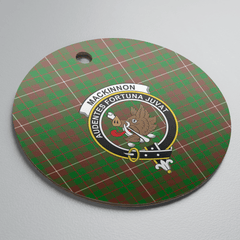Clan MacKinnon Hunting Modern Tartan Crest Round Ceramic Ornament IT46 MacKinnon Hunting Modern Tartan Tartan Christmas
