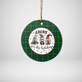 Clan Cranstoun Tartan Tartan Crest Gnome Round Ceramic Ornament SX85 Cranstoun Tartan Tartan Christmas