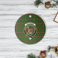 Clan MacKinnon Hunting Modern Tartan Crest Round Ceramic Ornament IT46 MacKinnon Hunting Modern Tartan Tartan Christmas