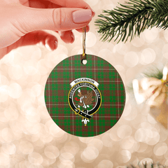 Clan MacKinnon Hunting Modern Tartan Crest Round Ceramic Ornament IT46 MacKinnon Hunting Modern Tartan Tartan Christmas