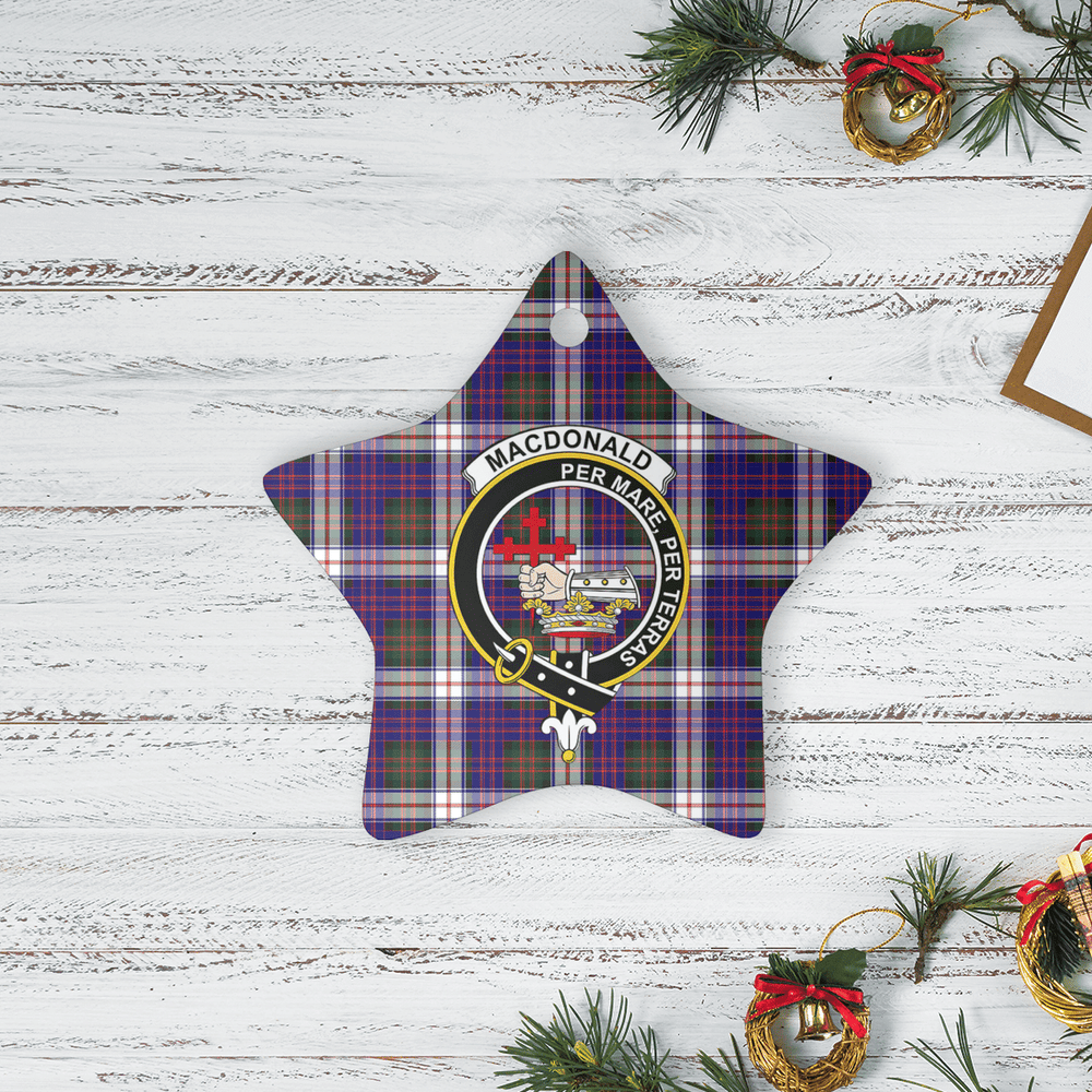 Clan MacDonald Dress Modern Tartan Crest Star Ceramic Ornament KJ24 MacDonald Dress Modern Tartan Tartan Christmas