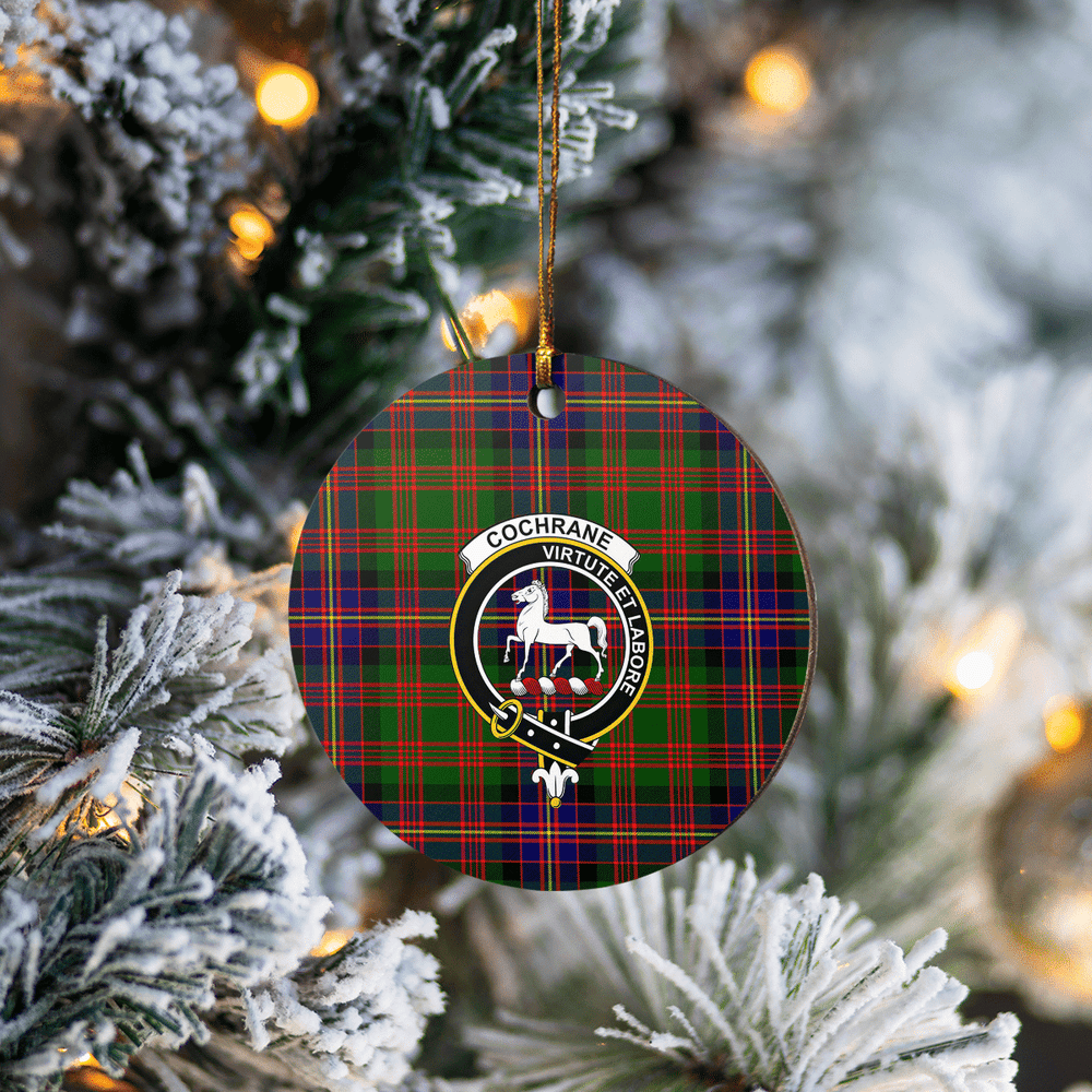 Clan Cochrane Modern Tartan Crest Round Ceramic Ornament ZA40 Cochrane Modern Tartan Tartan Christmas
