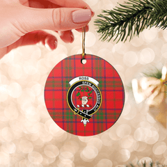 Clan Ross Modern Tartan Crest Round Ceramic Ornament QC29 Ross Modern Tartan Tartan Christmas