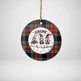 Clan Stewart Black Tartan Tartan Crest Gnome Round Ceramic Ornament AQ47 Stewart Black Tartan Tartan Christmas