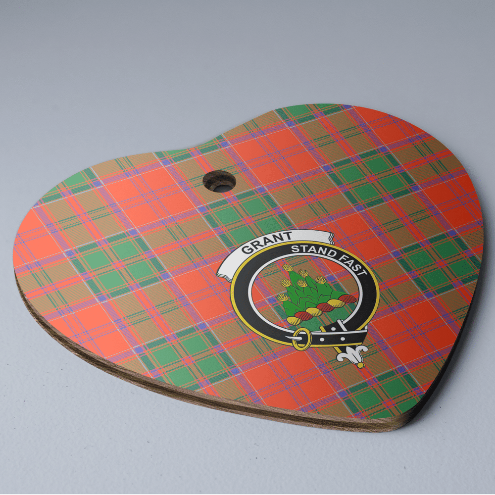 Clan Grant Ancient Tartan Crest Heart Ceramic Ornament BR87 Grant Ancient Tartan Tartan Christmas