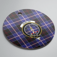 Clan Dunlop Modern Tartan Crest Round Ceramic Ornament EB36 Dunlop Modern Tartan Tartan Christmas