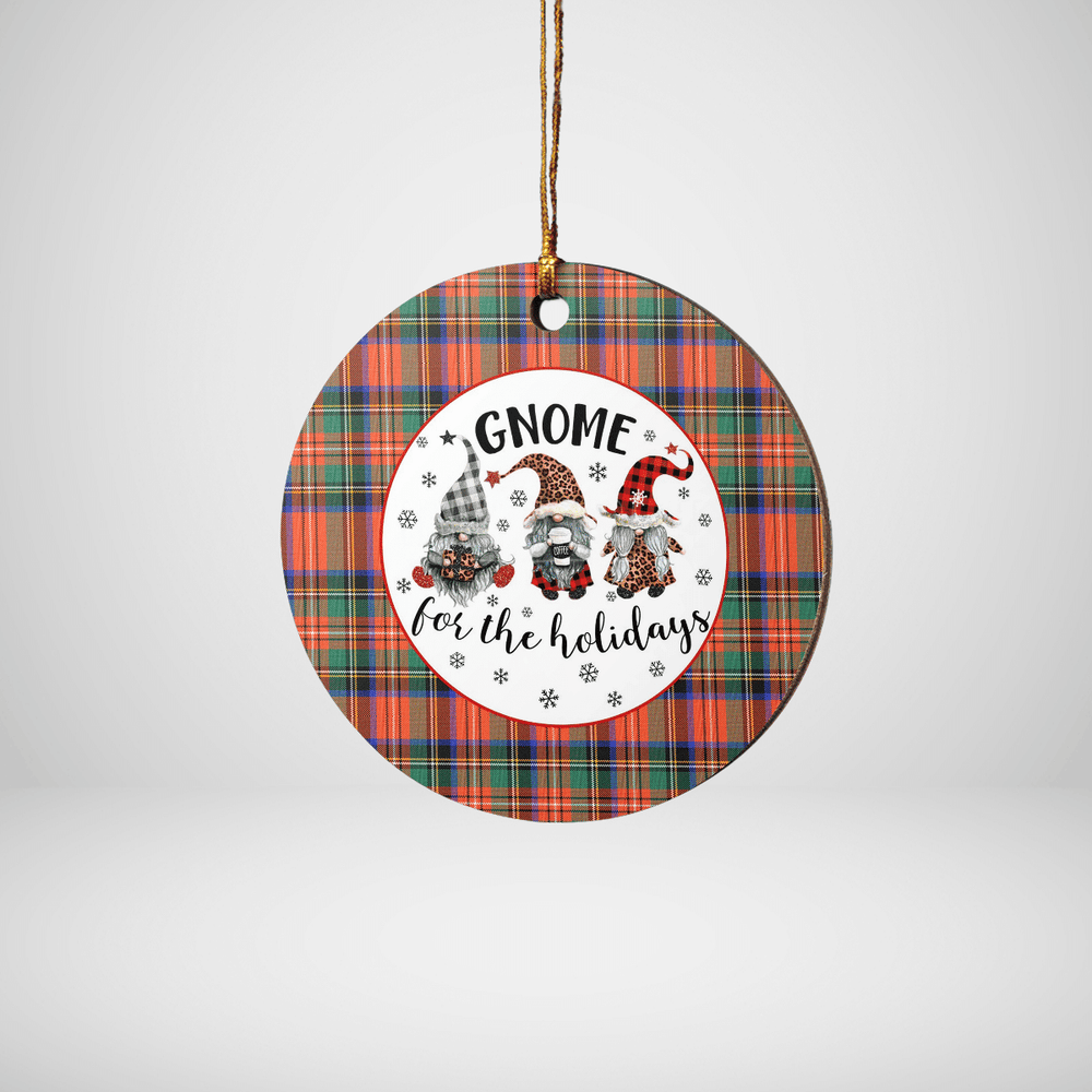 Clan Stewart Royal Ancient Tartan Tartan Crest Gnome Round Ceramic Ornament BQ13 Stewart Royal Ancient Tartan Tartan Christmas