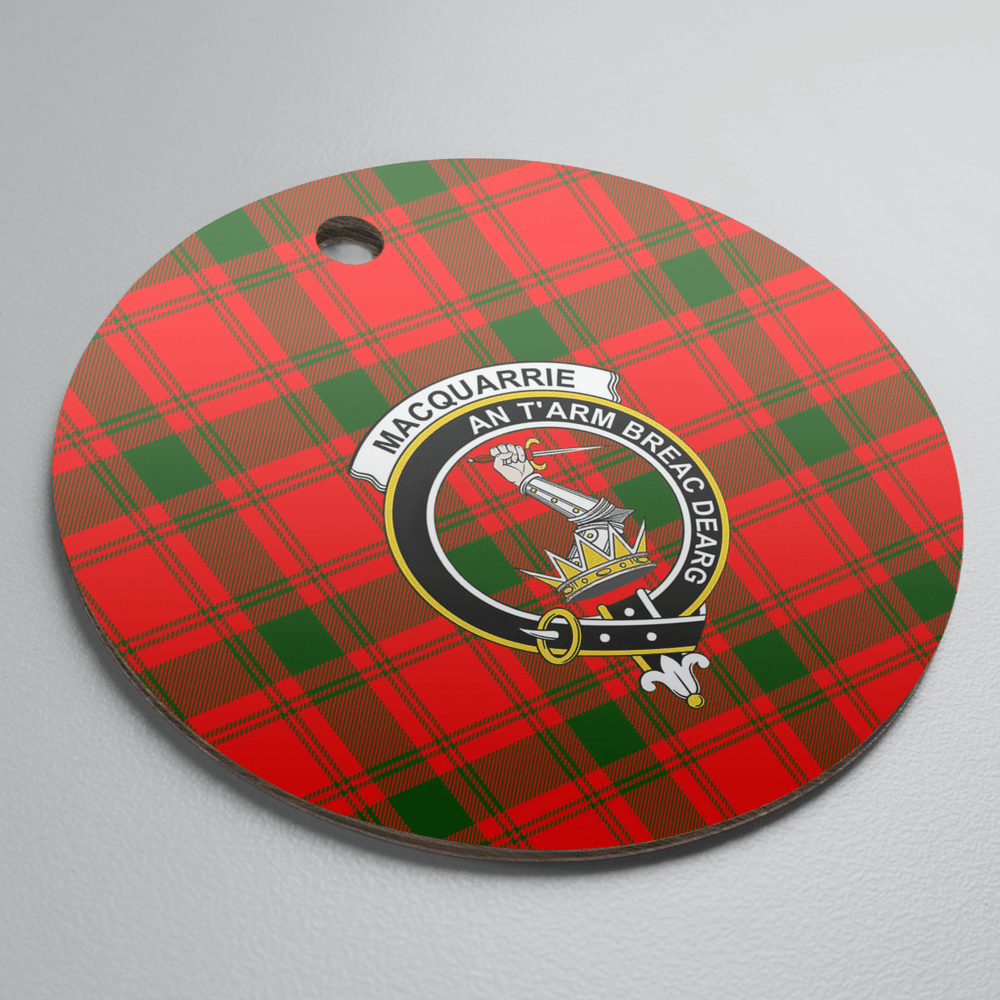 Clan MacQuarrie Modern Tartan Crest Round Ceramic Ornament XT24 MacQuarrie Modern Tartan Tartan Christmas