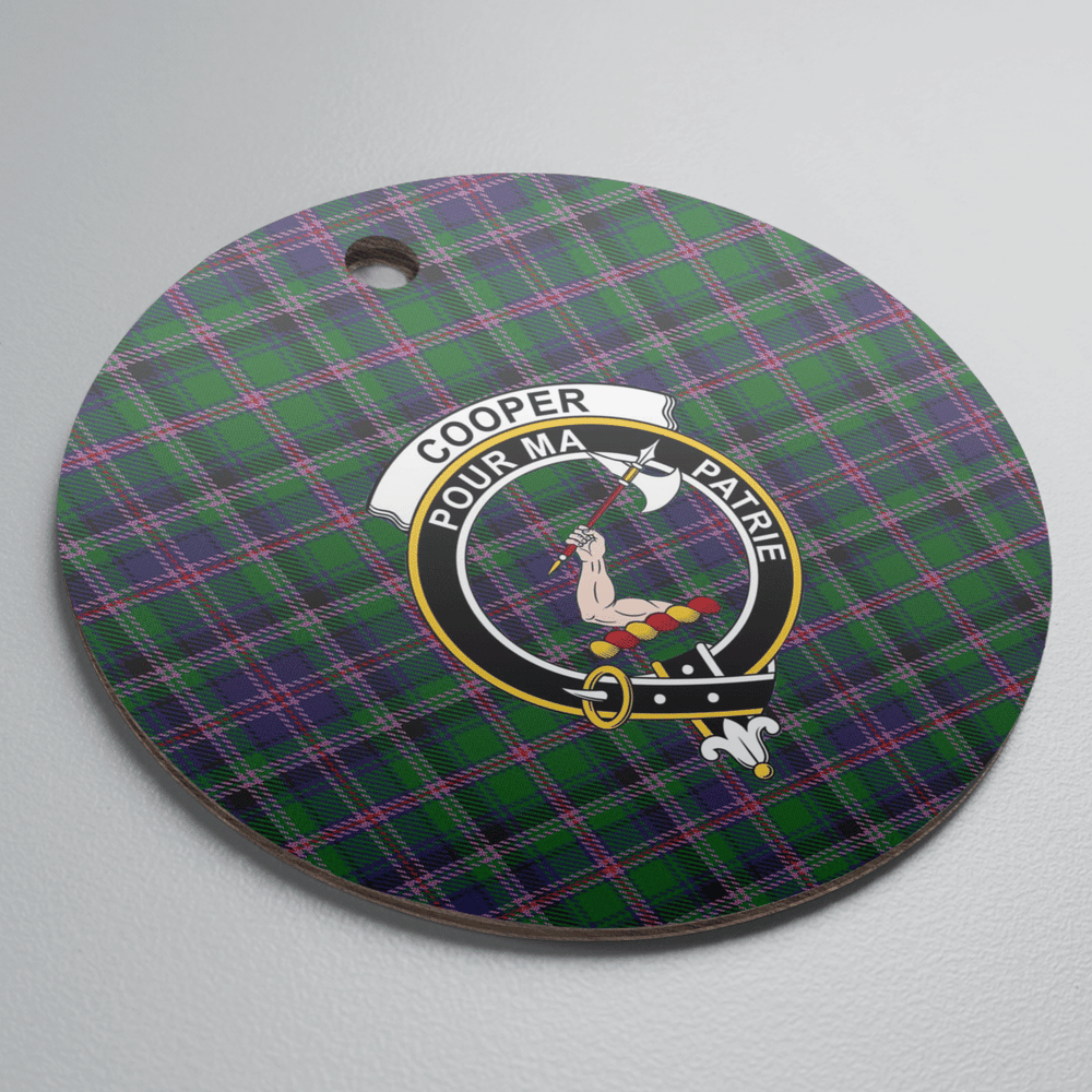 Clan Cooper Modern Tartan Crest Round Ceramic Ornament YY33 Cooper Modern Tartan Tartan Christmas