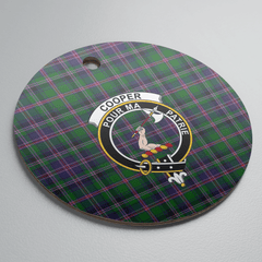 Clan Cooper Modern Tartan Crest Round Ceramic Ornament YY33 Cooper Modern Tartan Tartan Christmas