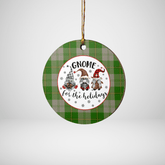 Clan Cunningham Dress Green Dancers Tartan Tartan Crest Gnome Round Ceramic Ornament QV36 Cunningham Dress Green Dancers Tartan Tartan Christmas