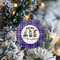 Clan Ochterlony Tartan Tartan Crest Gnome Round Ceramic Ornament IT87 Ochterlony Tartan Tartan Christmas