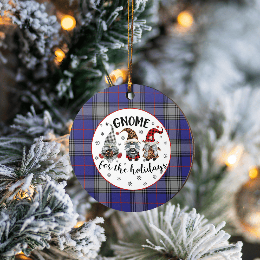 Clan Kinnaird Tartan Tartan Crest Gnome Round Ceramic Ornament CV97 Kinnaird Tartan Tartan Christmas