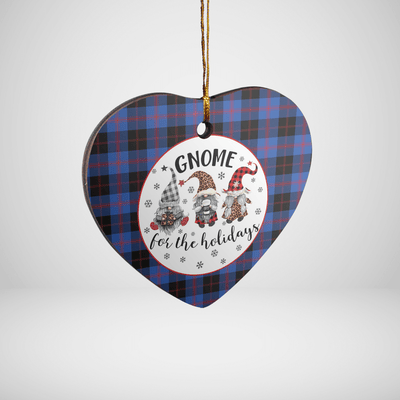 Clan Maule Tartan Tartan Crest Gnome Heart Ceramic Ornament