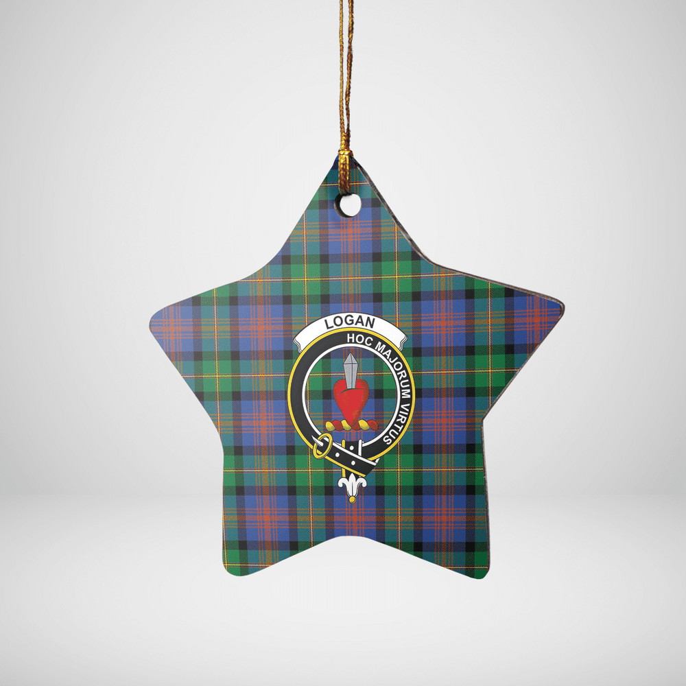 Clan Logan Ancient Tartan Crest Star Ceramic Ornament UX38 Logan Ancient Tartan Tartan Christmas