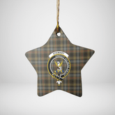 Clan Stewart Hunting Weathered Tartan Crest Star Ceramic Ornament HP56 Stewart Hunting Weathered Tartan Tartan Christmas