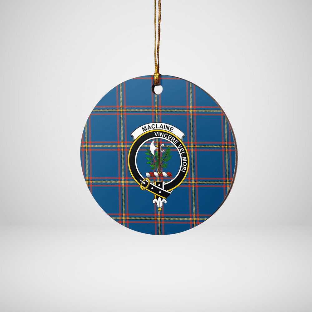 Clan MacLaine of Loch Buie Hunting Ancient Tartan Crest Round Ceramic Ornament MO43 MacLaine of Loch Buie Hunting Ancient Tartan Tartan Christmas