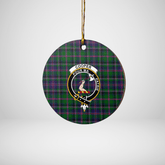 Clan Cooper Modern Tartan Crest Round Ceramic Ornament YY33 Cooper Modern Tartan Tartan Christmas