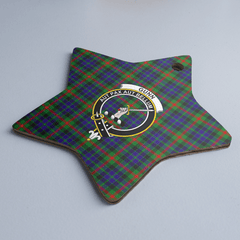 Clan Gunn Tartan Crest Star Ceramic Ornament BO85 Gunn Tartan Tartan Christmas