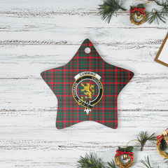 Clan Cumming Hunting Modern Tartan Crest Star Ceramic Ornament AY73 Cumming Hunting Modern Tartan Tartan Christmas