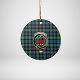 Clan Farquharson Ancient Tartan Crest Round Ceramic Ornament MD22 Farquharson Ancient Tartan Tartan Christmas