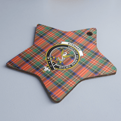 Clan Stewart Royal Ancient Tartan Crest Star Ceramic Ornament GT13 Stewart Royal Ancient Tartan Tartan Christmas