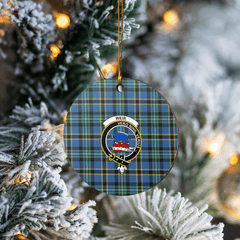 Clan Weir Ancient Tartan Crest Round Ceramic Ornament SE74 Weir Ancient Tartan Tartan Christmas