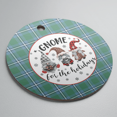 Clan Irvine Tartan Tartan Crest Gnome Round Ceramic Ornament DX87 Irvine Tartan Tartan Christmas