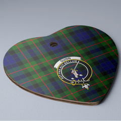 Clan Gunn Modern Tartan Crest Heart Ceramic Ornament IW19 Gunn Modern Tartan Tartan Christmas