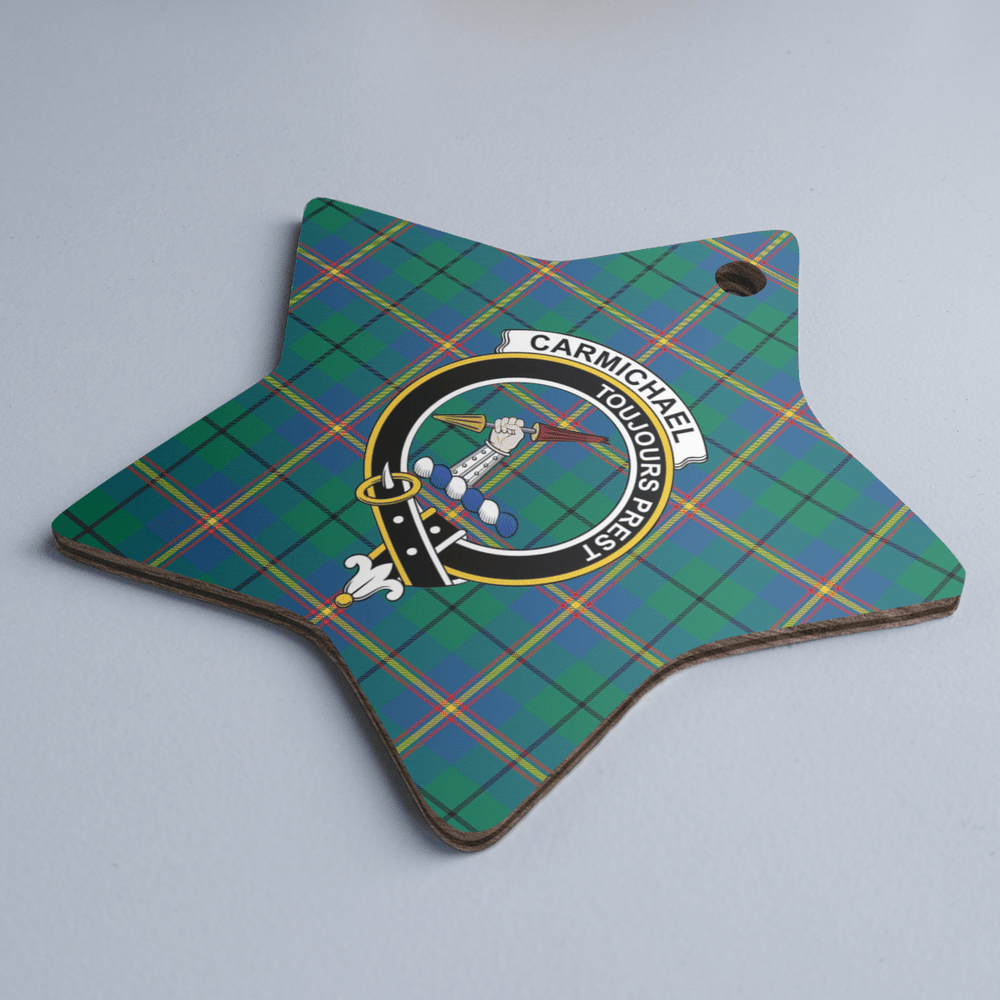 Clan Carmichael Ancient Tartan Crest Star Ceramic Ornament BW97 Carmichael Ancient Tartan Tartan Christmas