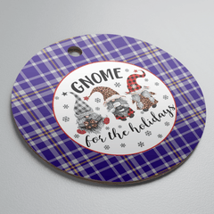 Clan Ochterlony Tartan Tartan Crest Gnome Round Ceramic Ornament IT87 Ochterlony Tartan Tartan Christmas