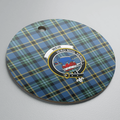 Clan Weir Ancient Tartan Crest Round Ceramic Ornament SE74 Weir Ancient Tartan Tartan Christmas