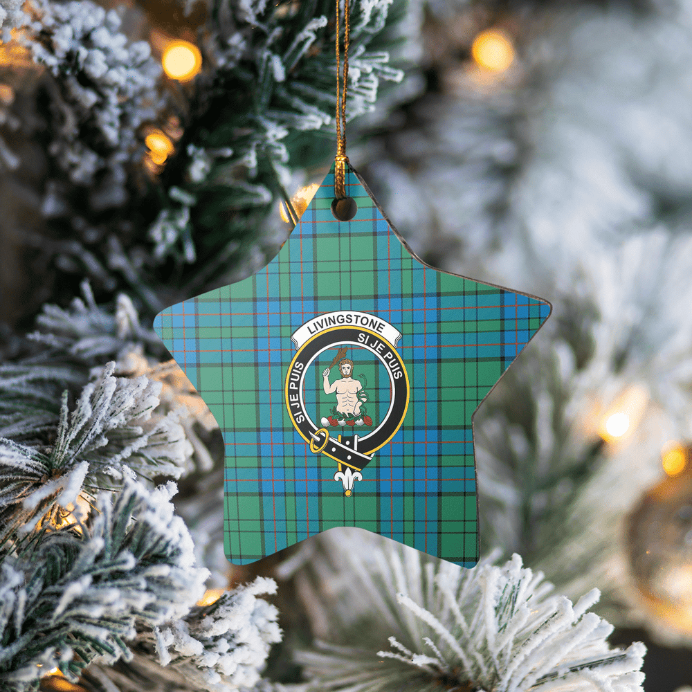 Clan Lockhart Tartan Crest Star Ceramic Ornament KG48 Lockhart Tartan Tartan Christmas