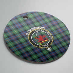 Clan Farquharson Ancient Tartan Crest Round Ceramic Ornament MD22 Farquharson Ancient Tartan Tartan Christmas
